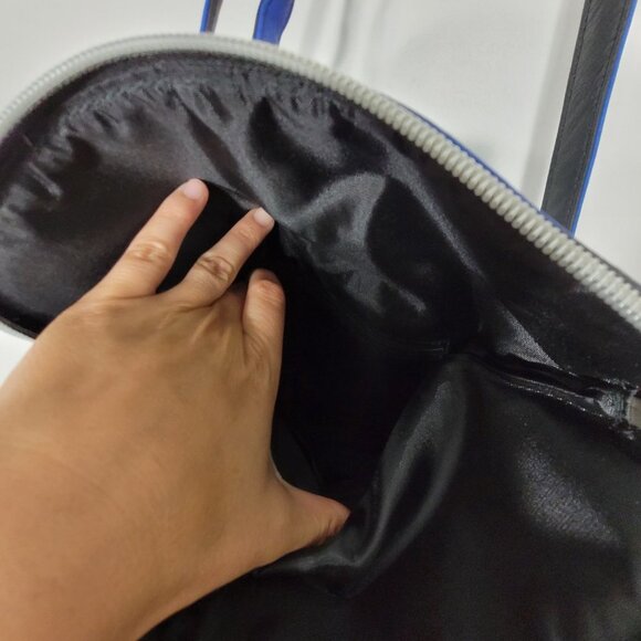 Foxy Jeans Y2K Blue Fold Over Crossbody Satchel 90s Purse Handbag Zip Adjustable - Picture 4 of 10